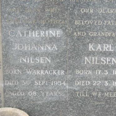 NILSEN Karl 1883-1977 &amp; Catherine Johanna WARRACKER -1954