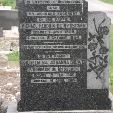 NYSSCHEN Michael Hendrik, de 1895-1954 :: BOUWER Wilhelmina Johanna formerly DE NYSSCHEN 1906-1985