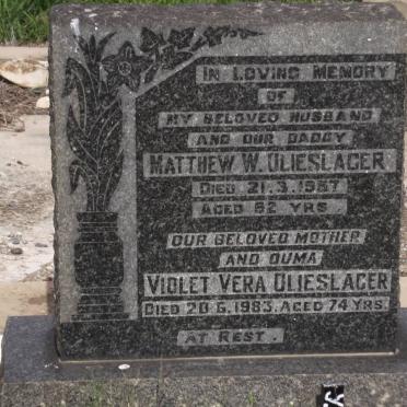 OLIESLAGER Matthew W. -1957 &amp; Violet Vera -1983