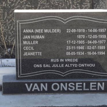 ONSELEN, van