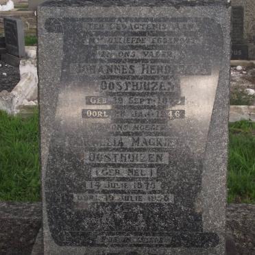 OOSTHUIZEN Johannes Hendrik S. 1873-1946 &amp; Cornelia Magrieta NEL 1875-1958