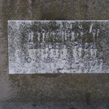 PAGEL Elizabeth 1867-1956