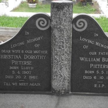 PIETERSE William Burnett 1904-1977 &amp; Christina Dorothy LLOYD 1907-1967