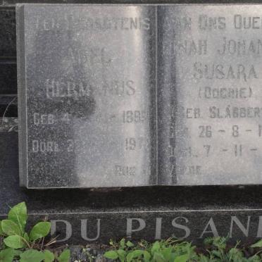 PISANI Abel Hermanus, du 1885-1972 &amp; Dinah Johanna Susara SLABBERT 1906-1971