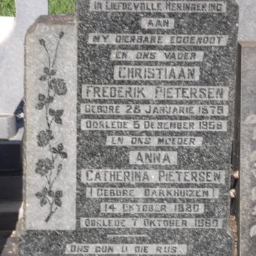 PIETERSEN Christiaan Frederik 1875-1958 &amp; Anna Catherina BARKHUIZEN 1880-1960