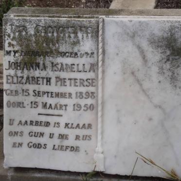PIETERSE Johanna Isabella Elizabeth 1898-1950
