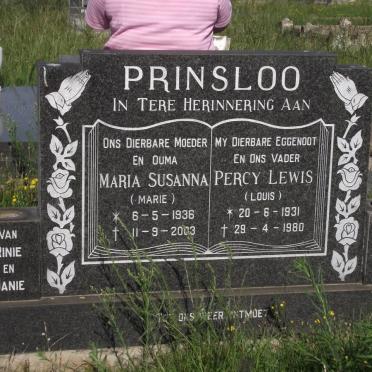 PRINSLOO Percy Lewis 1931-1980 &amp; Maria Susanna 1936-2003