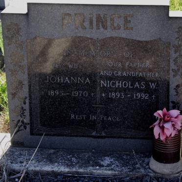 PRINCE Nicholas W. 1893-1992 &amp; Johanna 1895-1970