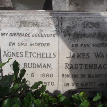 RAUTENBACH Agness Etchells RUDMAN 1880-1970 &amp; James Wait -1943