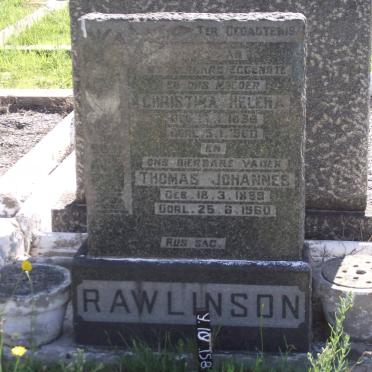 RAWLINSON Christina Helena 1888-1960 &amp; Thomas Johannes 1889-1960
