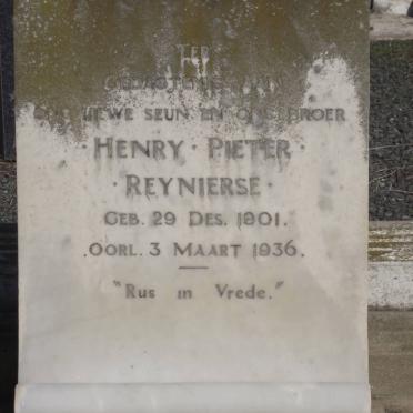 REYNIERSE Henry Pieter 1901-1936