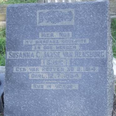 RENSBURG Susanna C., janse van nee VAN ROOYEN 1914-1954