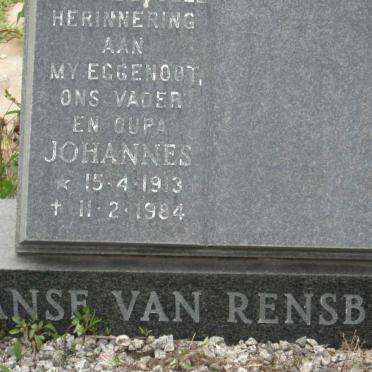 RENSBURG Johannes, janse van 1913-1984