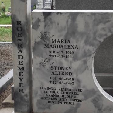 ROE Maria Magdalena 1929-1991 :: RADEMEYER Sydney Alfred 1949-1992