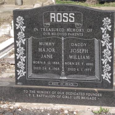 ROSS Major Jane 1888-1968 &amp; Joseph William 1888-1977