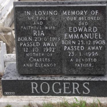ROGERS Edward Emmanuel 1908-1996 &amp; Ria 1913-1992