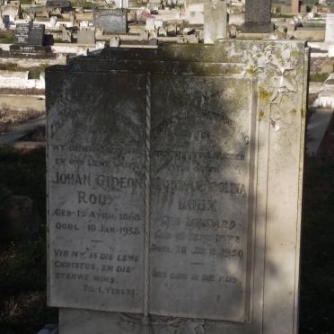 ROUX Johan Gideon 1868-1938 &amp; Martha Carolina LOMBARD 1872-1950