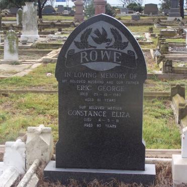 ROWE Eric George -1982 &amp; Constance Eliza -1991