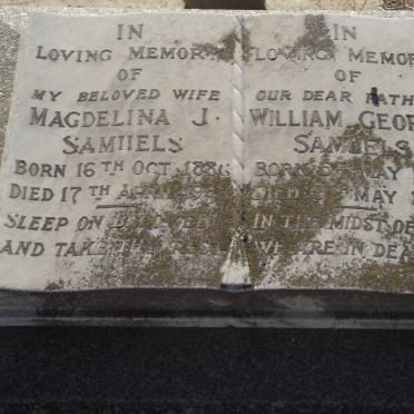 SAMUELS William George 1881-1951 &amp; Magdelina J. 1886-1943