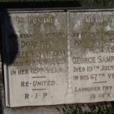 SAMPSON Thomas George -1951 &amp; Dorothy Evelyn -1955