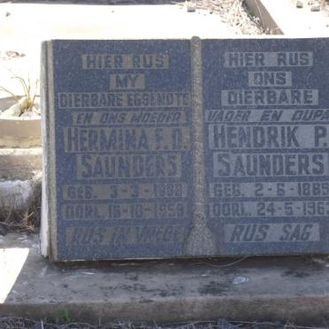 SAUNDERS Hendrik P. 1885-1963 &amp; Hermina F.D. 1888-1959