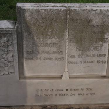 SCORGIE Henry Alfred 1882-1949 &amp; Susara Aletta 1893-1953