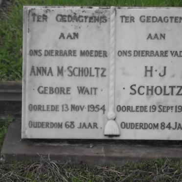 SCHOLTZ H.J. -1960 &amp; Anna M. WAIT -1954