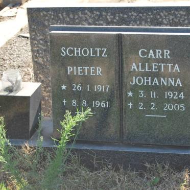 SCHOLTZ Pieter 1917-1961 :: CARR Aletta Johanna 1924-2005