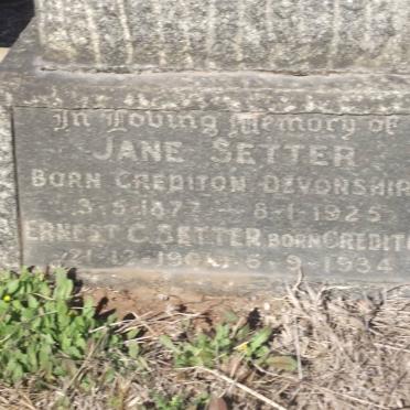 SETTER Ernest C. 1901-1934 &amp; Jane 1877-1925