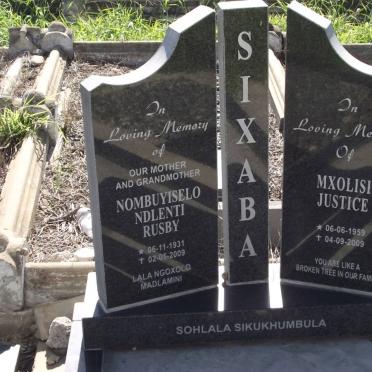 SIXABA Nombuyiselo Ndlenti Rusby 1931-2009 :: SIXABA Mxolisi Justice 1959-2009