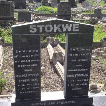 STOKWE Christopher 1928-2009 &amp; Cikizwa Philda 1932-2009