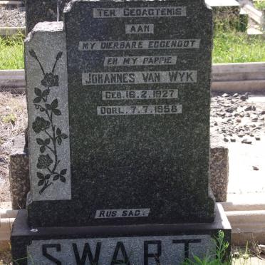 SWART Johannes Van Wyk 1927-1958