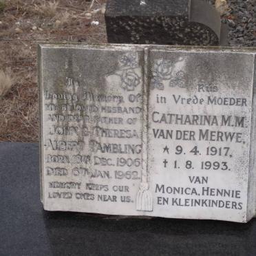 TAMBLING Albert 1906-1962 :: MERWE Catharina M.M., van der 1917-1993