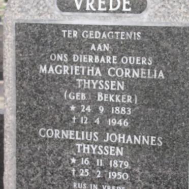 THYSSEN Cornelius Johannes 1879-1950 &amp; Magrietha Cornelia BEKKER 1883-1946