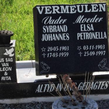 VERMEULEN Sybrand Johannes 1903-1959 &amp; Elsa Petronella 1903-1997