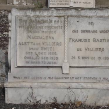 VILLIERS Francois Bastian, de 1864-1951 &amp; Magdalena Aletta SMIT 1866-1939