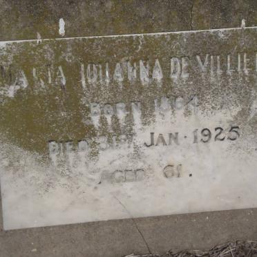 VILLIERS Maria Johanna, de 1864-1925