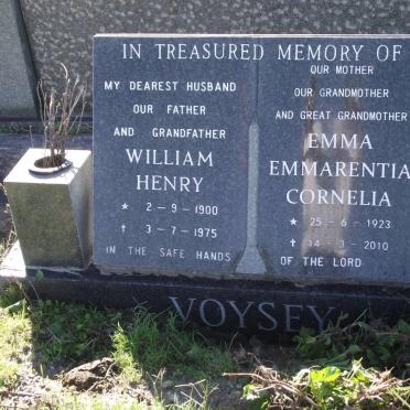 VOYSEY William Henry 1900-1975 &amp; Emma Emmarentia Cornelia 1923-2010