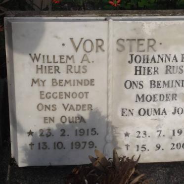 VORSTER Willem A. 1915-1979 &amp; Johanna F. 1919-2008