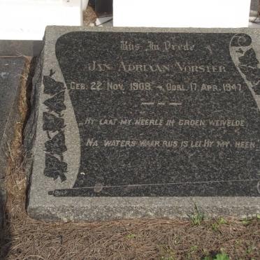VORSTER Jan Adriaan 1908-1947