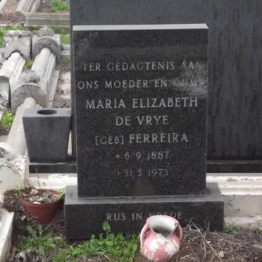 VRYE Maria Elizabeth, de nee FERREIRA 1887-1973