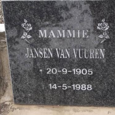 VUUREN Mammie, jansen van 1905-1988