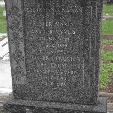 VYVER Pieter Hendrik Barendse, van der 1890-1973 &amp; Hester Maria BOUWER 1899-1950