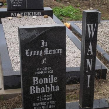 WANI Bonile Bhabha 1970-2004