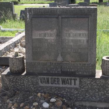 WATT Dorothy Gertrude, van der HEWITT &amp; Jan Nicolaas Wilhelm -1952