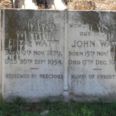WATT Eliza 1879-1954 &amp; John 1877-1956