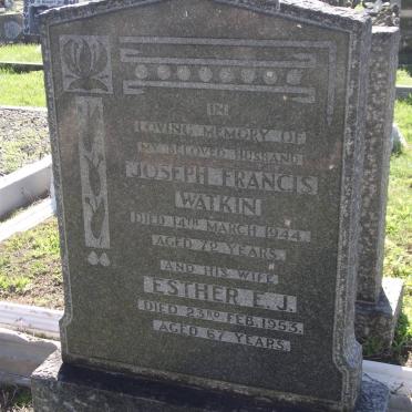 WATKIN Joseph Francis -1944 &amp; Esther E.J. -1953