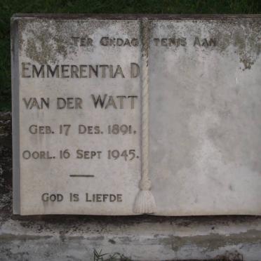 WATT Emmerentia D., van der 1891-1945