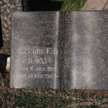 WATT Jacobus F.P., v.d. 1904-1952