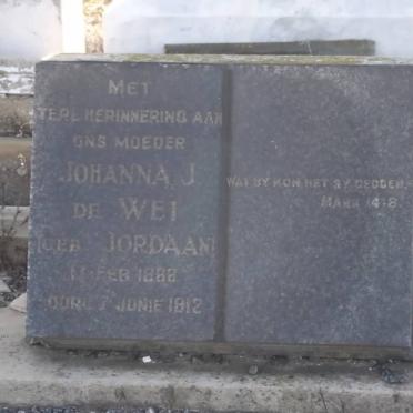 WET Johanna J., de nee JORDAAN 1888-1912